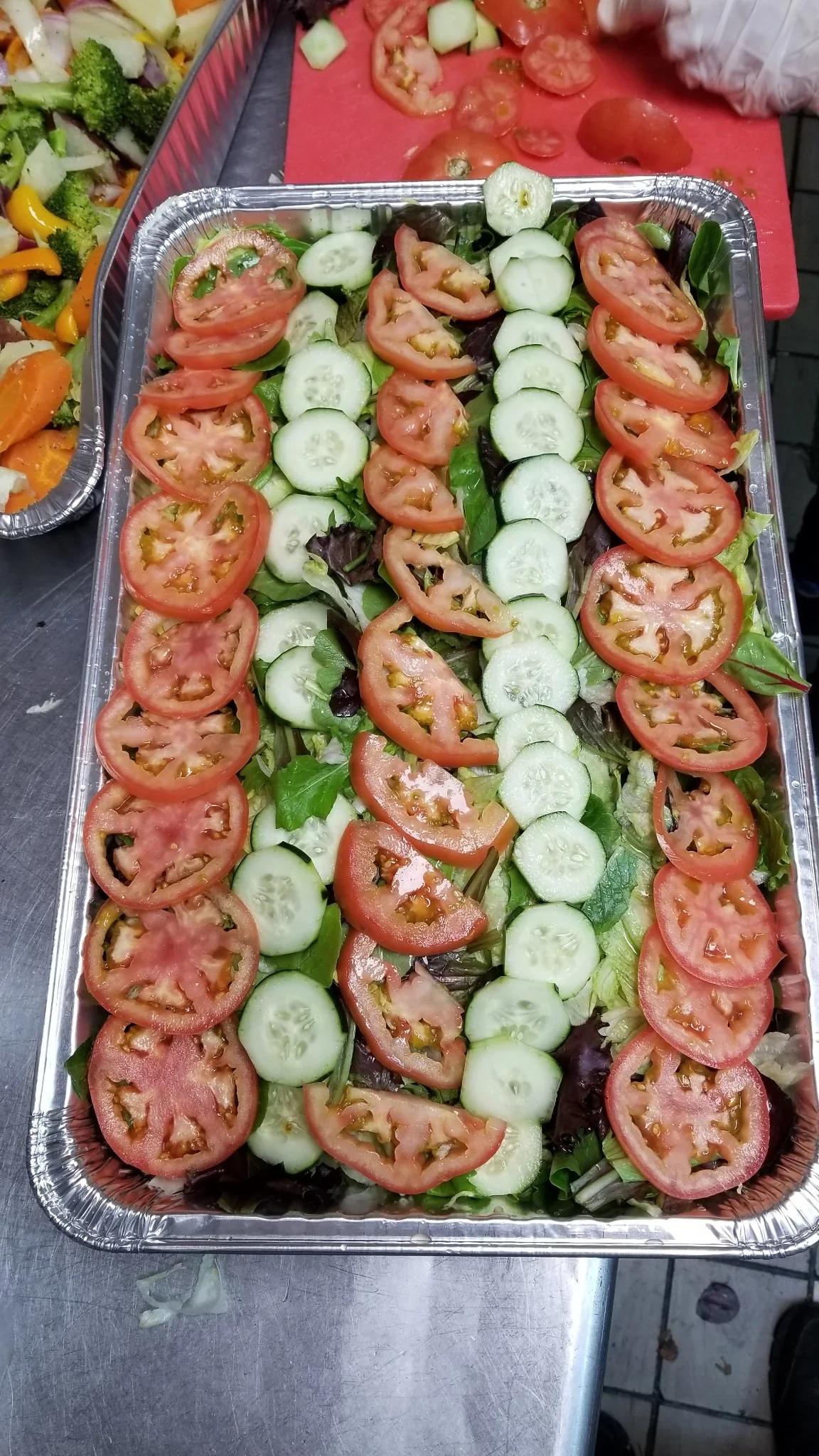Fresh garden salad catering tray from Lugo's Lounge