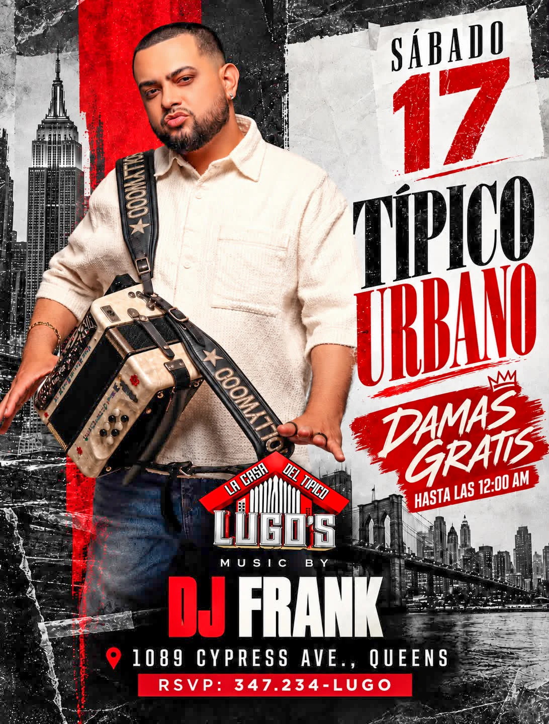 Saturday October 17 event flyer: Tipico Urbano at Lugo's