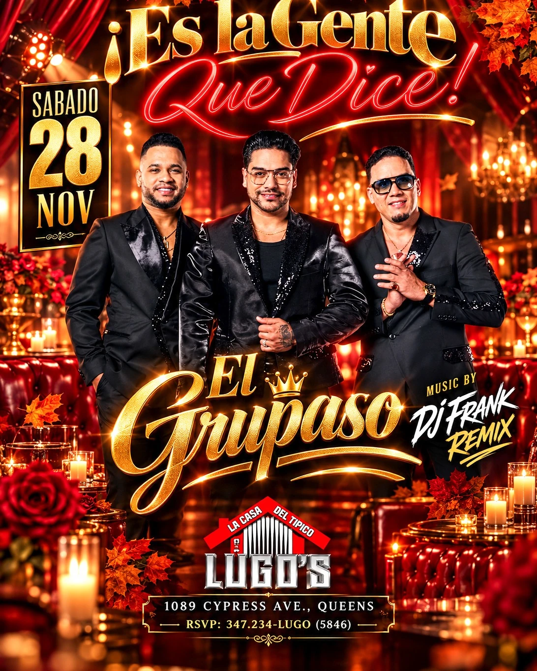 Saturday November 28 event flyer: El Grupaso at Lugo's